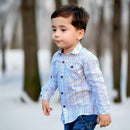 White & Rainbow Lines Boy's Casual Shirt