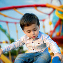 White & Rainbow Lines Boy's Casual Shirt