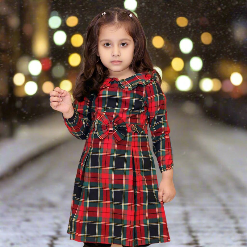 Peter Pan Collar Girls Winter Frock