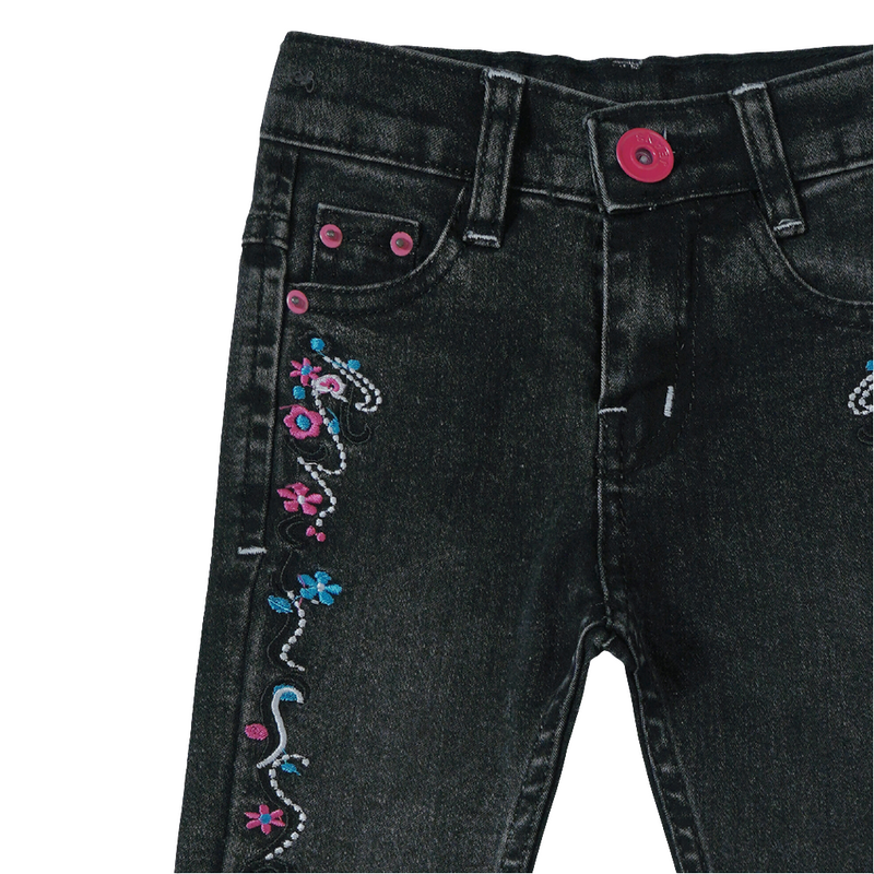 Girl's embroidered black jeans!