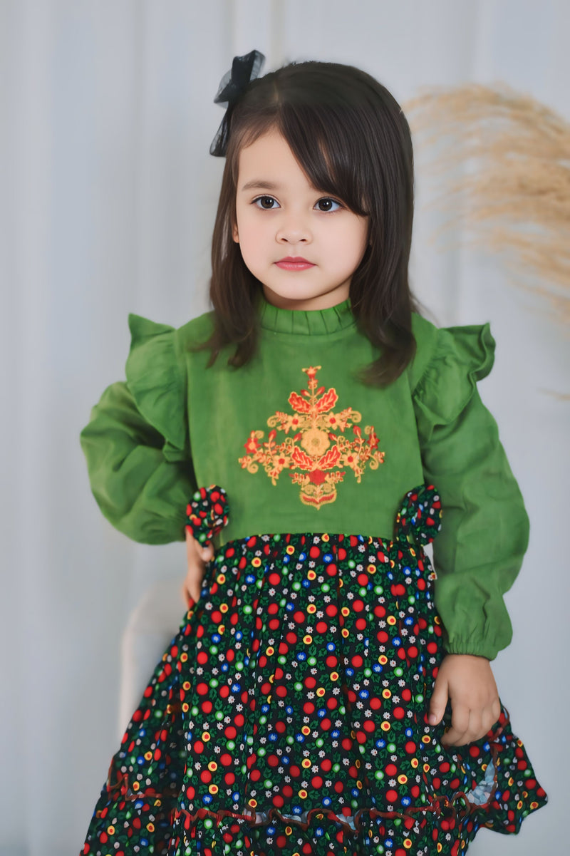 Corduroy Embroidered Frock